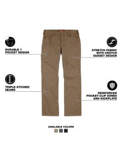 MLWM650K-3632 image(1) - Milwaukee Tool Work Pants - Khaki 36 X 32