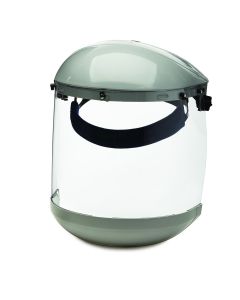 Sellstrom Sellstrom- Face Shield - 303 Series - 8" x 15.5" x 0.40" Window - Clear - Ratcheting Headgear - Dual Crown