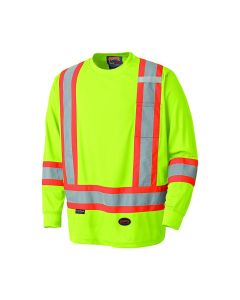 SRWV1051260U-S image(0) - Pioneer Pioneer - Birdseye Long-Sleeved Safety Shirt - Hi-Viz Yellow/Green - Size Small