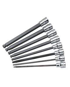 S K Hand Tools LONG BALL HEX BIT SET 8PC