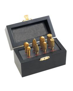 IRT814TIN image(2) - Ingersoll Rand Carbide Burr Kit, 8-Piece, 1/4" Shank, 1/2 & 3/8" Head Diameter with Hard Case