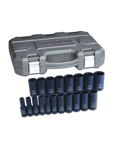 KDT84934N image(1) - GearWrench 19 Piece 1/2 Inch Drive 6 Point Deep Impact SAE Socket Set