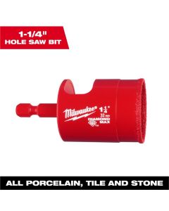 MLW49-56-0519 image(0) -  Milwaukee Tool  1-1/4 Inch Diamond Max Hole Saw Bit
