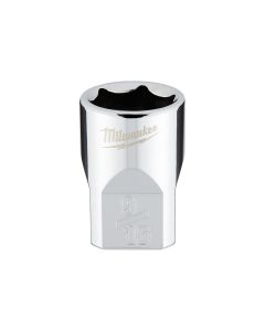 MLW45-34-9065 image(0) - Milwaukee Tool 3/8" Drive 9/16" SAE 6-Point Socket with FOUR FLAT Sides, Vanadium Steel, Chrome