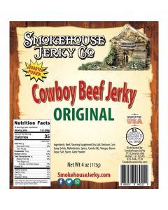 THS689107-960112 image(0) - Tender Heifer Snack Co. Cowboy Cut Original Beef Jerky 4 Ounce