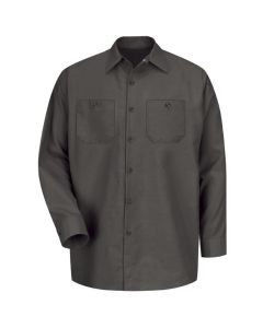 VFISP14CH-RG-4XL image(0) - Workwear Outfitters Men's Long Sleeve Indust. Work Shirt Charcoal, 4XL
