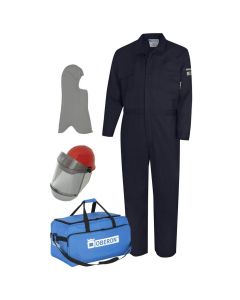 OBRTCG10-CKE-NB-3XL image(0) - Oberon Suit Kit - Arc Flash - 10 Cal TCG&trade; - Comes with Hard Cap and Face Shield, Balaclava, Coveralls, and Storage Bag - Color: Navy Blue - Size: 3XL