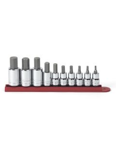 KDT80579 image(1) - GearWrench 10 Piece 3/8 Inch & 1/2 Inch Drive Hex Bit SAE Socket Set