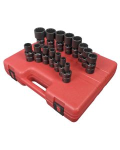 SUN2856 image(0) - SUNEX 15 PC 1/2" DR 12 PT SAE UNIVERSAL IMPACT SOCKET