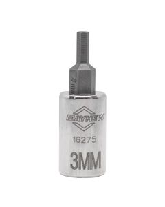 MAY16275 image(1) - Mayhew Mayhew 3 MM Metric Hex Short Insert Socket Bit, 1/4-Inch Drive