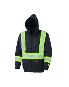 SRWV2570470U-L image(0) - Pioneer Pioneer - Hoodie - Hi-Viz Flame Resistant Zip-Style Heavyweight Cotton - Black - Size Large