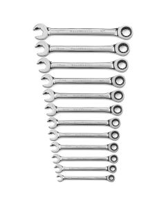 KDT85597 image(1) - GearWrench 12 Piece 72-Tooth 12 Point Open End Ratcheting Metric Wrench Set
