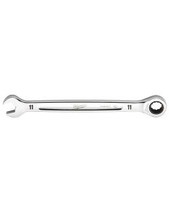 MLW45-96-9311 image(3) - Milwaukee Tool 11MM Metric Ratcheting Combination Wrench, 12-Point, Steel, Chrome