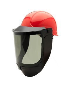OBRTCG30-EL-C image(0) - Oberon Face Shield & Hard Cap - Arc Flash - 30 Cal TCG&trade; - EZ Lift - Lens Color: True Color Grey