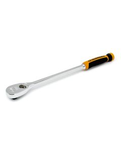 GearWrench 1/2 Inch Drive 90-Tooth Long Handle Dual Material Teardrop Ratchet 16-1/2 Inch