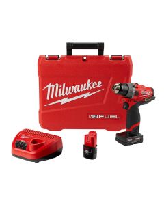 MLW2504-22 image(0) - Milwaukee Tool M12 FUEL 1/2" HAMMER DRILL (2) BATT KIT