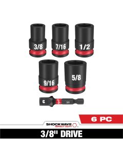 MLW49-66-7035 image(2) - Milwaukee Tool 6PC SHOCKWAVE Impact Duty 3/8" Drive SAE Standard Socket Set