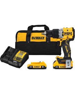 DWTDCD805D2 image(1) - DeWalt 20V MAX* XR&reg; Brushless Cordless 1/2 in. Hammer Drill/Driver Kit