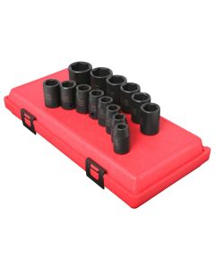 SUN2652 image(1) - SUNEX SOCKET SET IMPACT 1/2IN. DRIVE 14 PC STD METRIC