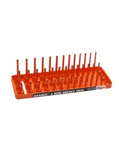 HNE14063 image(1) - Hansen Global 1/4" Metric 3-Row Socket Tray - Orange
