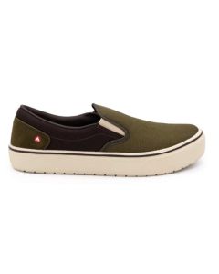 FSIAW7001-11.5EE image(0) - Airwalk AIRWALK - VENICE - Men's Canvas Slip On - CT|EH|SF|SR - Military Olive / Chocolate Brown - Size: 11.5 - 2E - (Extra Wide)