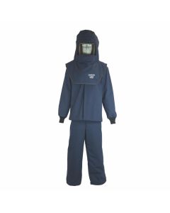 OBRLNS4B-4XL-HVSL image(0) - Oberon Suit Kit - Arc Flash - 40 Cal LAN&trade; - Comes with Hood with Hard Cap, Coat, Bib Overalls and Fresh Air Arc Flash Hood Ventilation System & Light - Color: Navy Blue - Size: 4XL