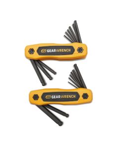 KDT83511 image(1) - GearWrench 17 Piece SAE/Metric Ball End Folding Hex Key Set