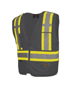 SRWV1021170U-2XL image(0) - Pioneer Pioneer - Zip-Up Snap Break Away Safety Vest - Black - Size 2XL