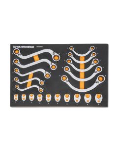 KDTGWMSSRWMM image(0) - GearWrench 20 Piece Specialty Ratcheting Metric Wrench Set Inch Foam Storage Tray