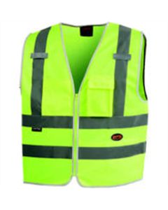 SRWV1025160U-2XL image(0) - Pioneer Pioneer - Multi-Pocket Safety Vest - Hi-Vis Yellow/Green - Size 2XL