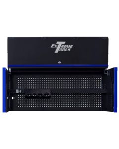 Extreme Tools Extreme Tools RX Series Professional 55"W x 25"D Extreme Power Workstation&reg; Hutch Black, Blue Drawer Pulls