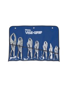 VGP757KB image(1) - Vise Grip 757KB - 7 Piece 5 Inch to 12 Inch Metal Handle Parrot/Curved/Large Curved/Long Nose/Jaws Locking Pliers Set