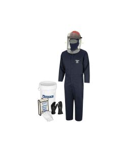 OBREV12-BKT-5XL-8 image(0) - Oberon Suit Kit - Arc Flash & Shock  - 12 Cal TCG2P&trade; -  Electric Vehicle - TCG Arc Flash Face Shield w/Hard Cap, Balaclava, Coverall with Escape Strap, Safety Glasses, Earplugs, Storage Bucket, Class 0 Glove Kit - Size: 