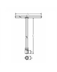 KKN104M-10 image(0) - Ko-ken USA Ko-ken 104M-10 T Handle Socket  10mm 6 point Length 250 x 200mm