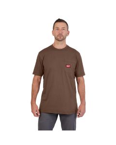 MLW605BR-M image(2) - Milwaukee Tool GRIDIRON Pocket T-Shirt - Short Sleeve Brown M