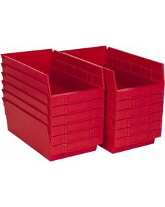 MRO89827083-EA image(1) - Msc Industrial Supply Shelf Bin, Red, 4 Inch x 11 5/8 Inch x 6 5/8 inch -12 Pack