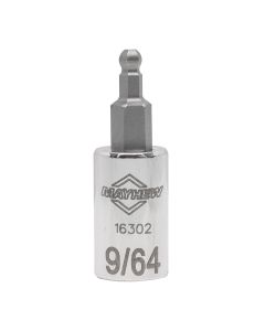 MAY16302 image(1) - Mayhew Mayhew 9/64-Inch SAE Ball Hex Short Insert Socket Bit, 1/4-Inch Drive