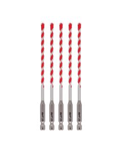 MLW48-20-9157 image(1) - Milwaukee Tool 3/16" x 4" x 6" SHOCKWAVE Impact Duty Carbide Hammer Drill Bits - Bulk 5 PK