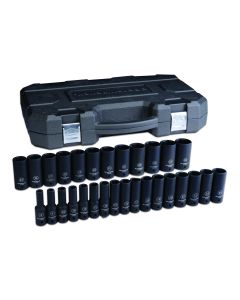 KDT84935N image(2) - GearWrench 29 Piece 1/2 Inch Drive 6 Point Deep Impact Metric Socket Set