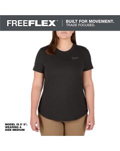 MLWF452B-L image(0) - Milwaukee Tool Women's FREEFLEX Hybrid Tee - Short Sleeve -  Black -  L