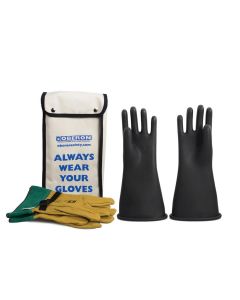 OBRGLVKT-BRC2-1408 image(0) - Oberon Glove Kit - Rubber Electrical - Class 2 - Length: 14" -  Rolled Cuff - Size: Regular - 8