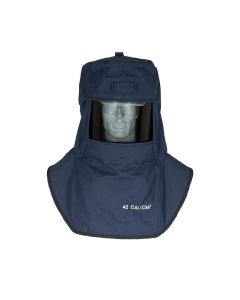Oberon Hood with Hard Cap - Arc Flash - 40 Cal CAT&trade; - Color: Navy Blue - Window: True Color Grey (TCG&trade;)