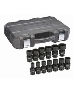 KDT84938N image(1) - GearWrench 13 Piece 1/2 Inch Drive 6 Point Standard Universal Impact SAE Socket Set