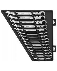 MLW48-22-9513-X image(0) - Milwaukee Tool 15pc Metric Flex Head Ratcheting Combination Wrench