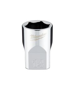 MLW45-34-9084 image(2) - Milwaukee Tool 3/8" Drive 14mm  Metric 6-Point Socket with FOUR FLAT Sides, Vanadium Steel, Chrome