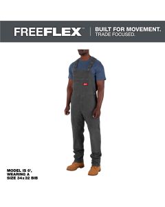 MLWM850G-3830 image(1) - Milwaukee Tool FREEFLEX Unlined Bib Overalls - Gray - Size 38 X 30