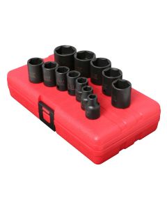 SUNEX SOCKET SET IMPACT 3/8IN. DRIVE 12 PC STD SAE