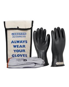 OBRGLVKT-BRC001108 image(0) - Oberon Glove Kit - Rubber Electrical - Class 00 - Length: 11" -  Rolled Cuff - Size: Regular - 8