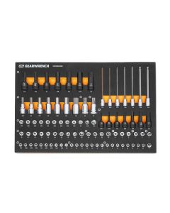 KDTGWMSBSKCBSAE image(0) - GearWrench 88 Piece 1/4 Inch , 3/8 Inch , 1/2 Inch  Drive SAE Bit Socket Set Inch Foam Storage Tray
