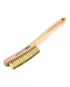 FOR70518 image(1) - Forney Industries Scratch Brush with Long Handle, Brass, 3 x 19 Rows